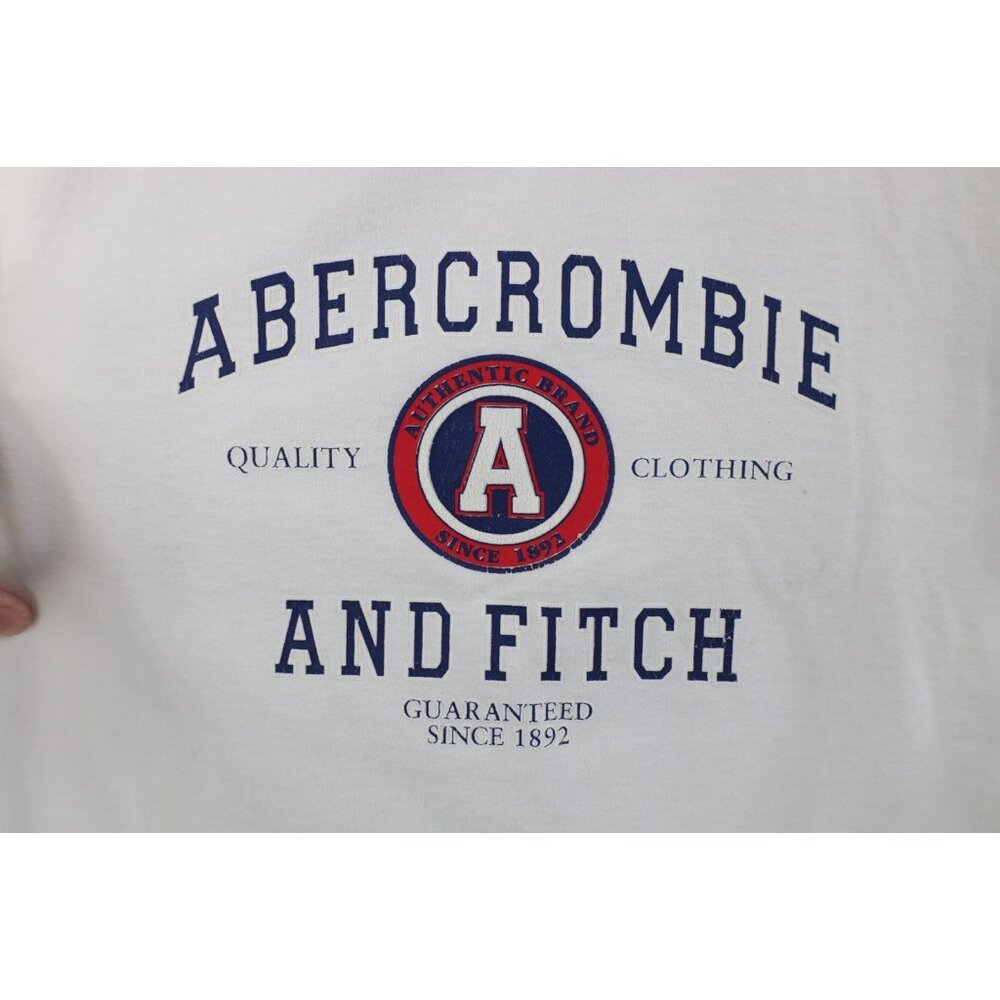 Vtg 90s Y2K Abercrombie & Fitch Mens M Distressed Spell Out Short Sleeve T-Shirt - Picture 4 of 14